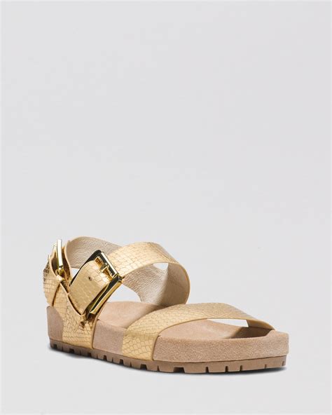 gold michael kors shoes|michael kors gold flat sandals.